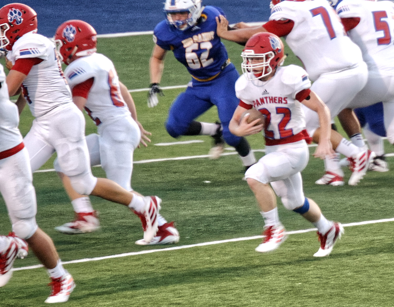 Panther Austin Hartley carries in action against Big Sandy.